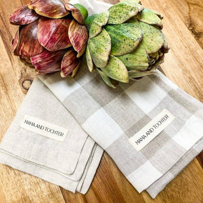 matching natural linen tea towels