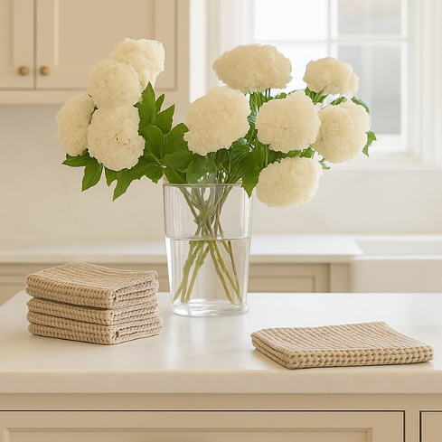 natural pure cotton waffle tea towel