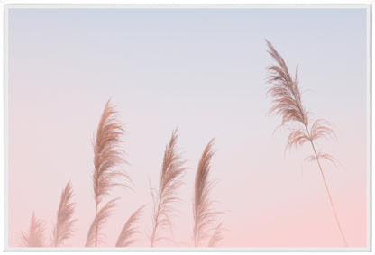 Pink Sky Pampas Grass | Boho Wall Art Print