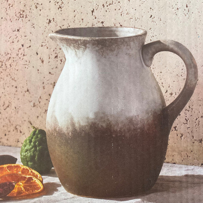 Dusk 1.5L stoneware serving jug in cream and earthy brown