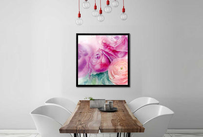 Purple & Pink Roses Watercolour | Canvas Wall Art Print - Final Touch Decor