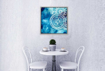 Watercolour Blue Tribal Pattern | Canvas Wall Art Print - Final Touch Decor