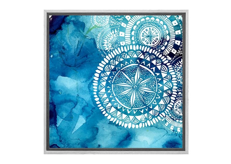 Watercolour Blue Tribal Pattern | Canvas Wall Art Print - Final Touch Decor