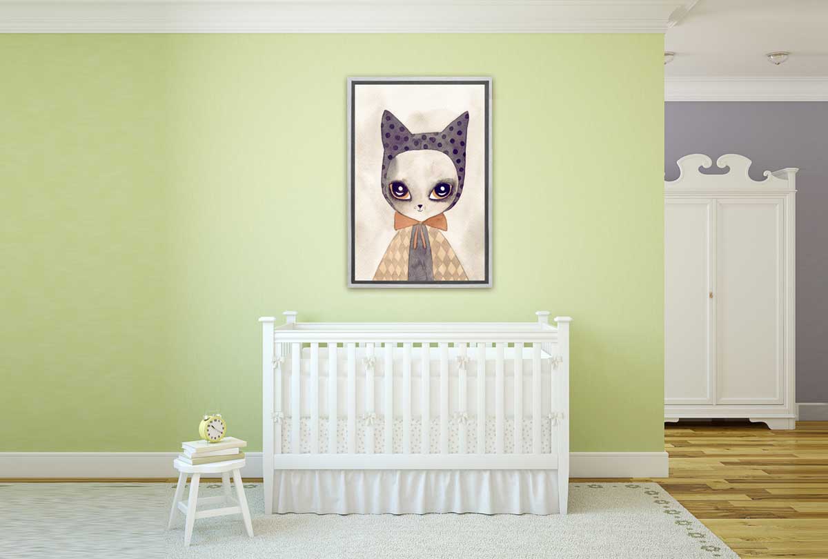 Cat in Cape Watercolour | Canvas Wall Art Print - Final Touch Decor