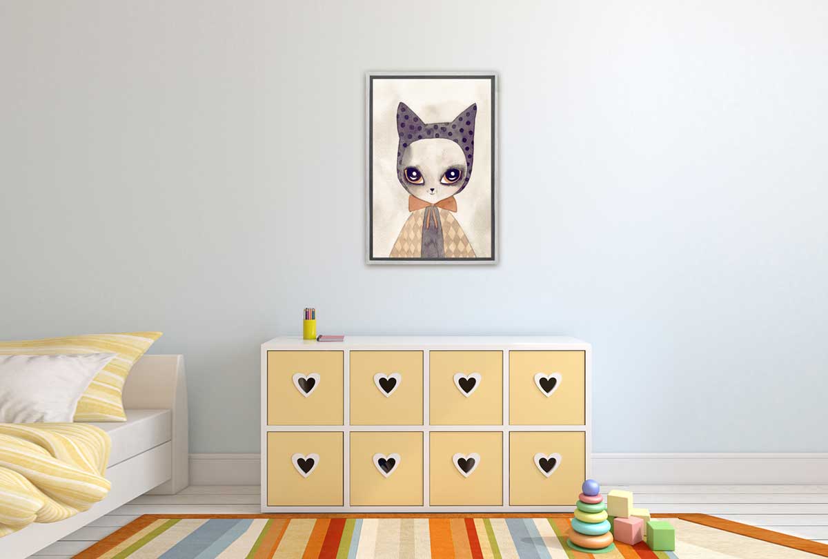 Cat in Cape Watercolour | Canvas Wall Art Print - Final Touch Decor