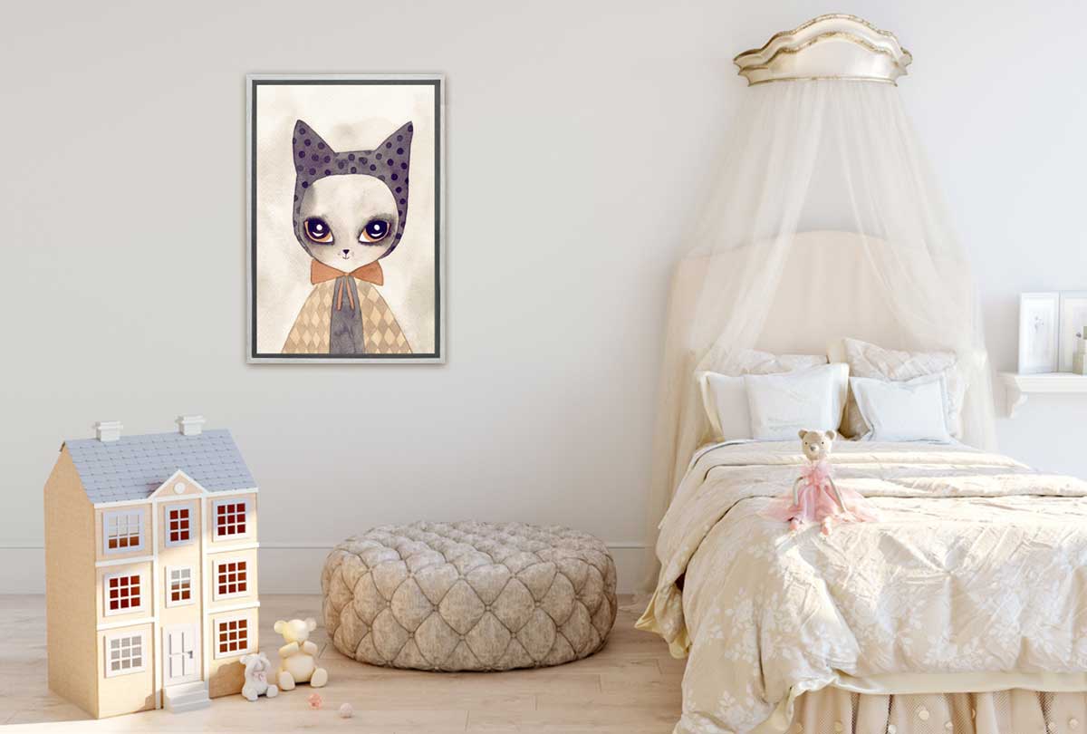 Cat in Cape Watercolour | Canvas Wall Art Print - Final Touch Decor