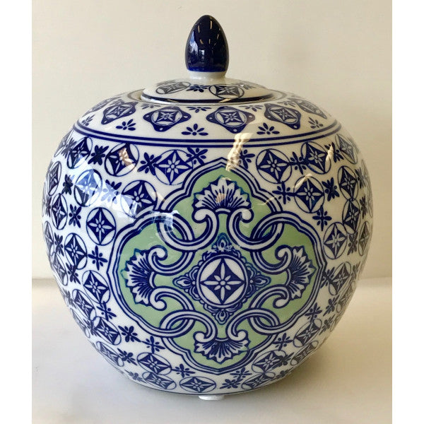 213m blue green pumpkin jar 9 inch 2