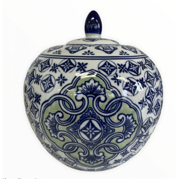 213m blue green pumpkin jar 9 inch 3