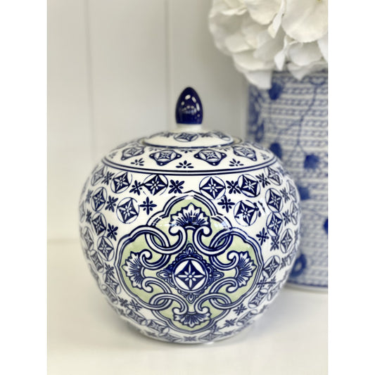 213m blue green pumpkin jar 9 inch