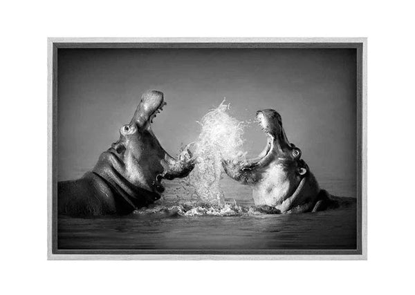 Hippo Rumble | Canvas Wall Art Print | Final Touch Decor