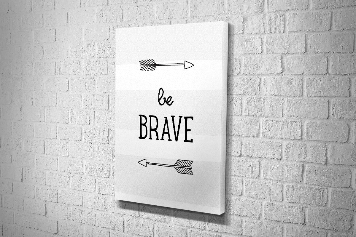 Be Brave Grey Stripe | Scandinavian Kid's Wall Art Print - Final Touch Decor