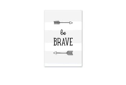 Be Brave Grey Stripe | Scandinavian Kid's Wall Art Print - Final Touch Decor