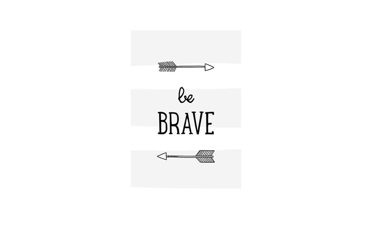 Be Brave Grey Stripe | Scandinavian Kid's Wall Art Print - Final Touch Decor
