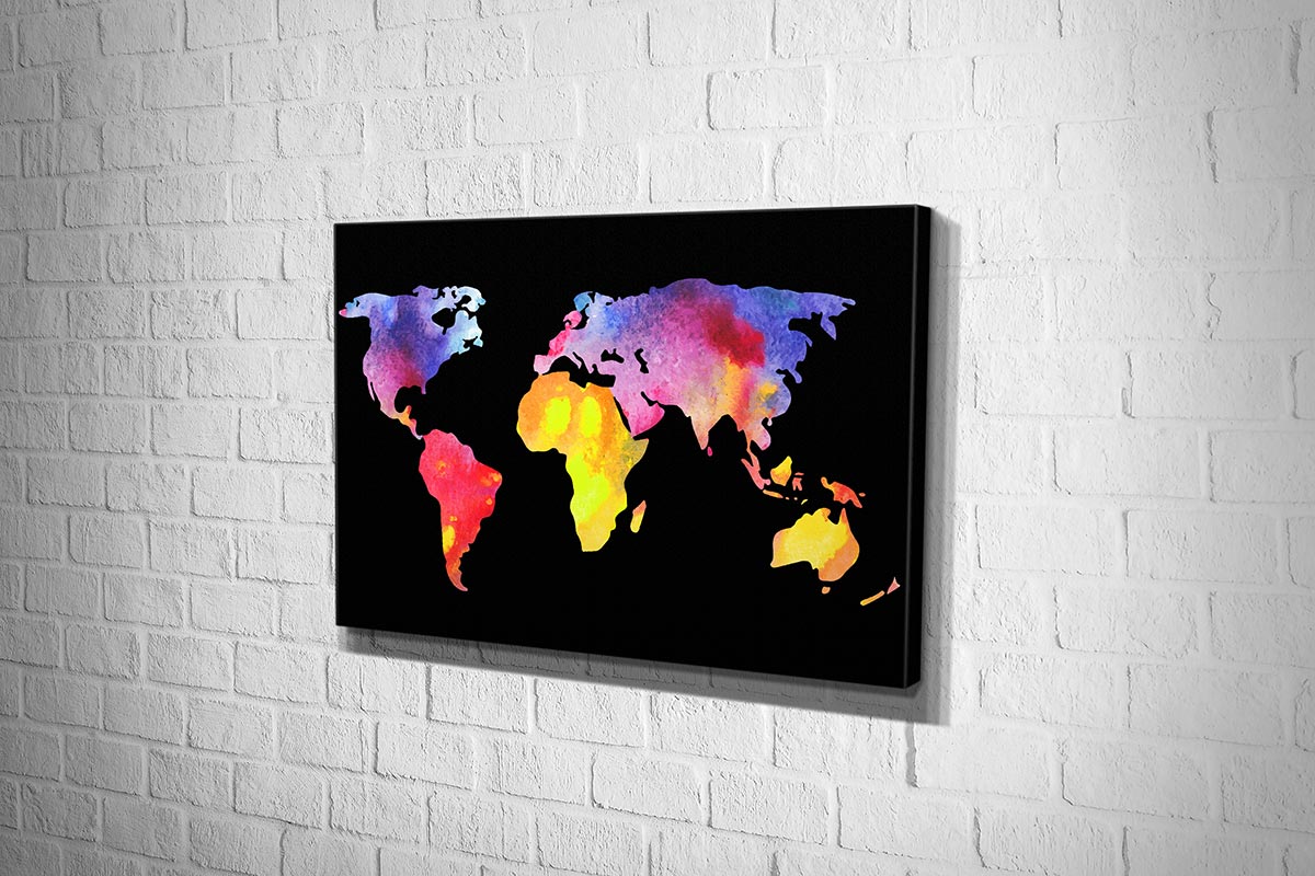 Abstract World Map | Canvas Wall Art Print - Final Touch Decor