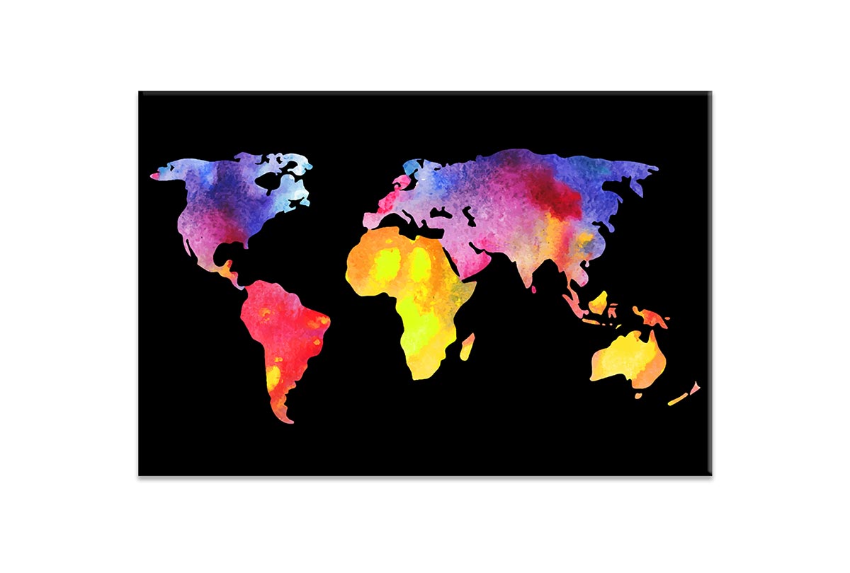 Abstract World Map | Canvas Wall Art Print - Final Touch Decor