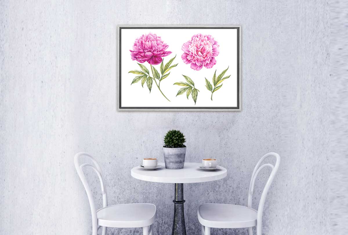 Peony Botanical Print | Flower Canvas Wall Art Print - Final Touch Decor