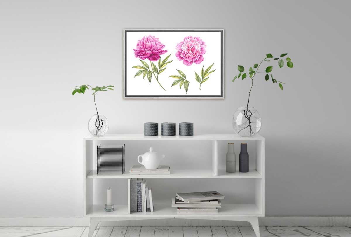 Peony Botanical Print | Flower Canvas Wall Art Print - Final Touch Decor