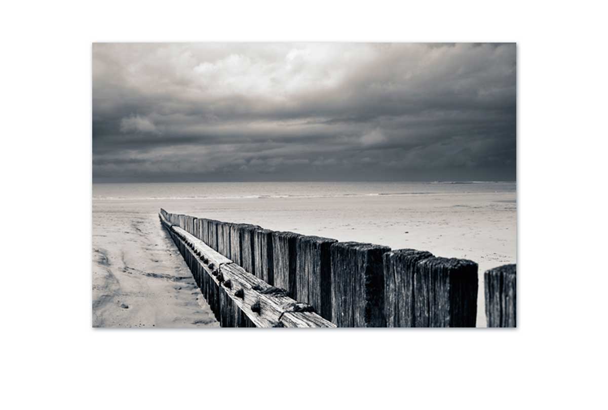 Black and White Beach Scene | Canvas Wall Art Print - Final Touch Decor