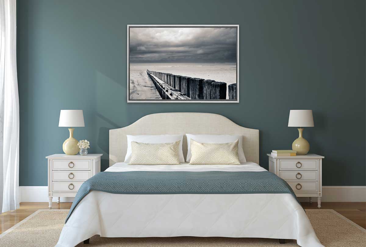 Black and White Beach Scene | Canvas Wall Art Print - Final Touch Decor