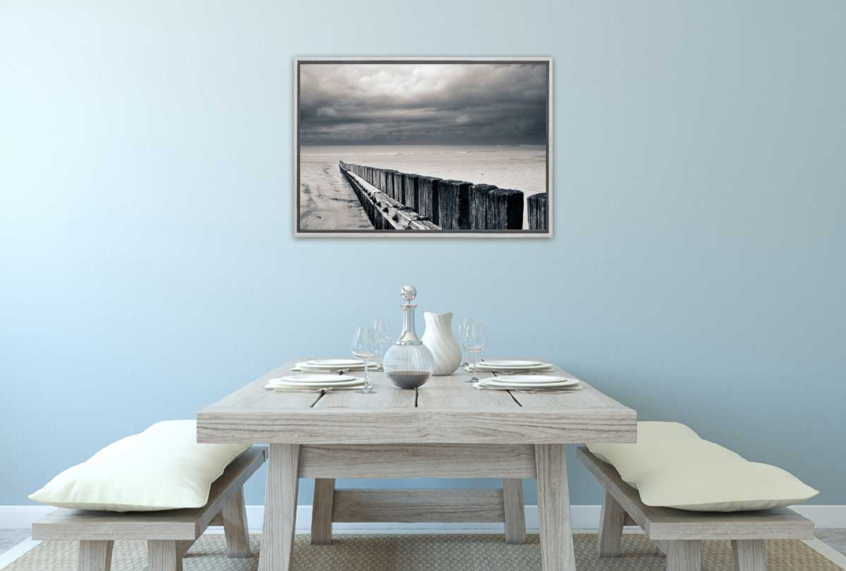 Black and White Beach Scene | Canvas Wall Art Print - Final Touch Decor
