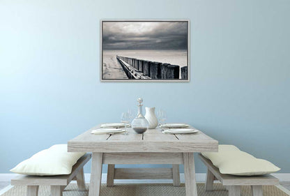 Black and White Beach Scene | Canvas Wall Art Print - Final Touch Decor