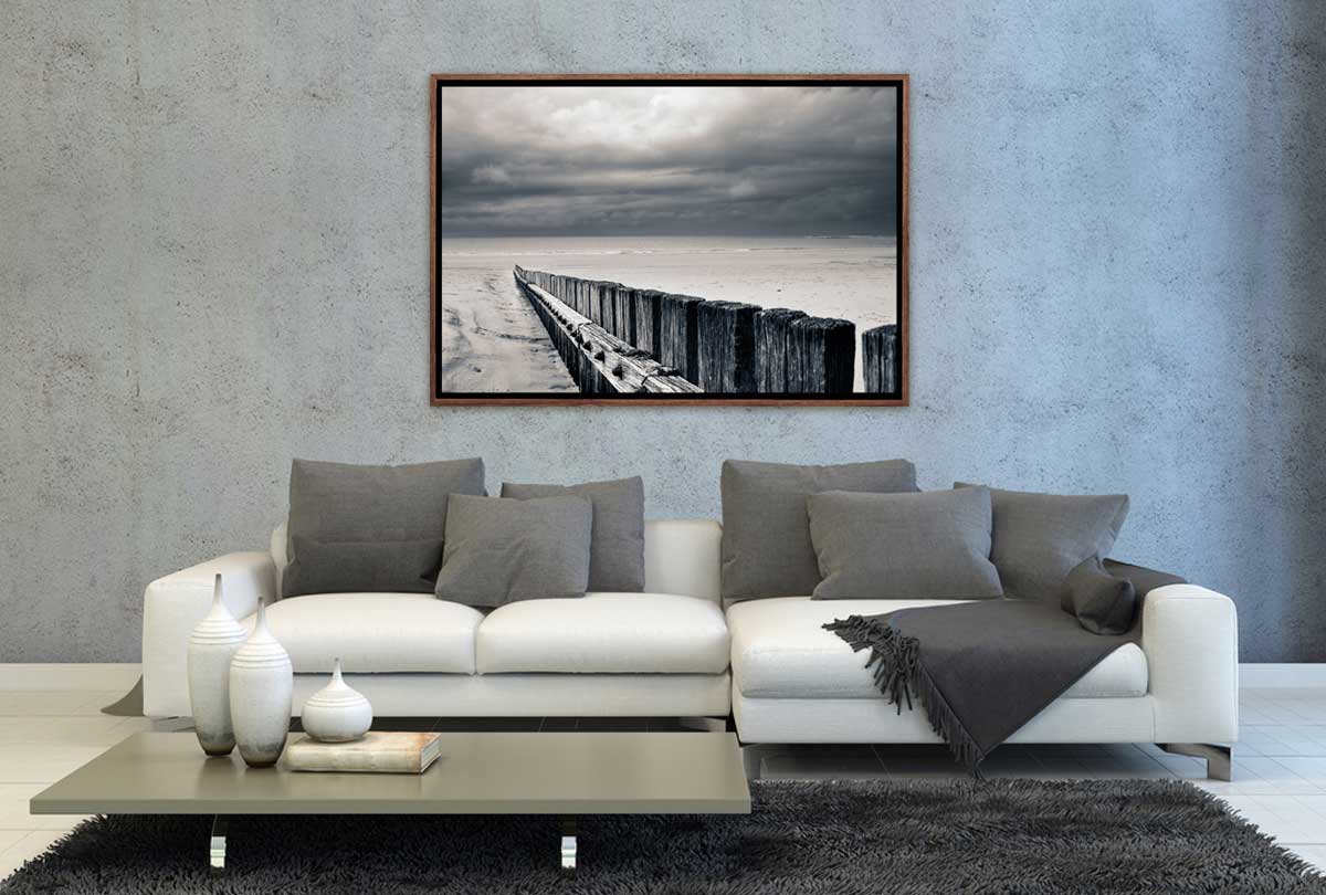 Black and White Beach Scene | Canvas Wall Art Print - Final Touch Decor