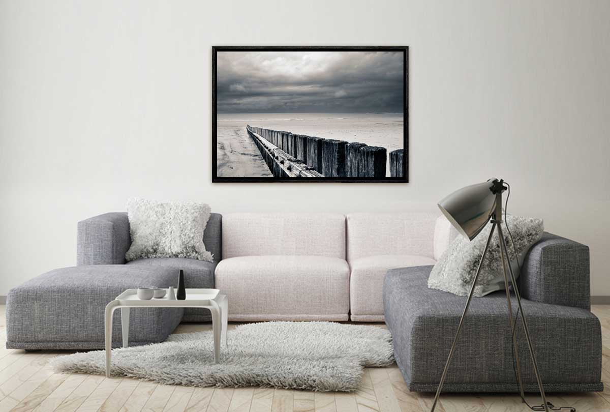 Black and White Beach Scene | Canvas Wall Art Print - Final Touch Decor