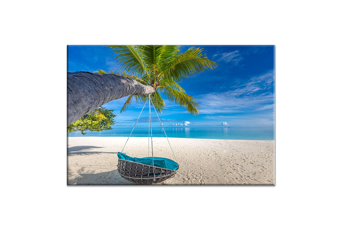 Tropical Palm Swing | Beach Wall Art Print - Final Touch Decor
