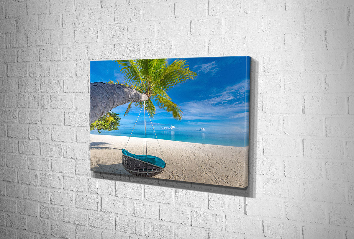 Tropical Palm Swing | Beach Wall Art Print - Final Touch Decor