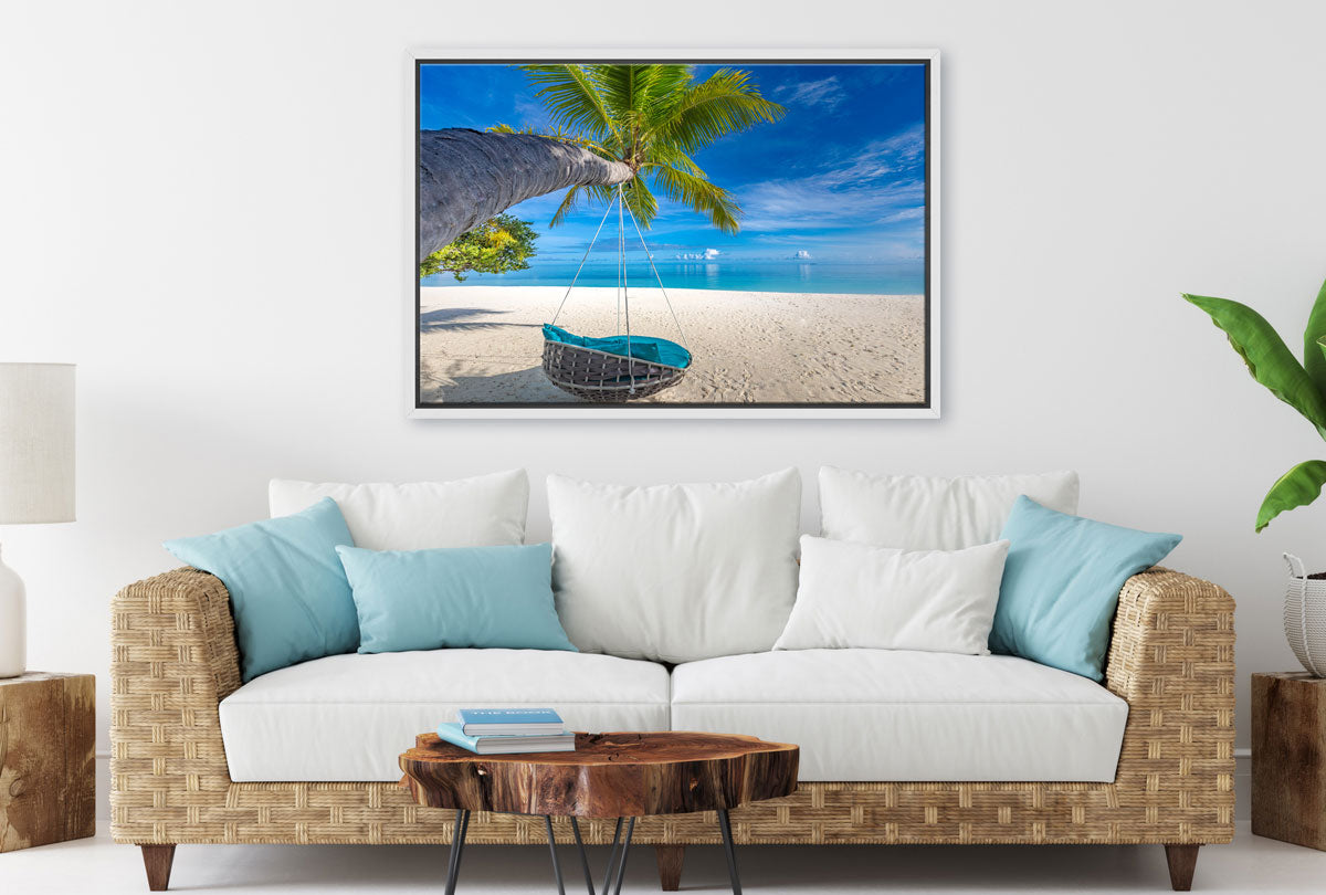 Tropical Palm Swing | Beach Wall Art Print - Final Touch Decor