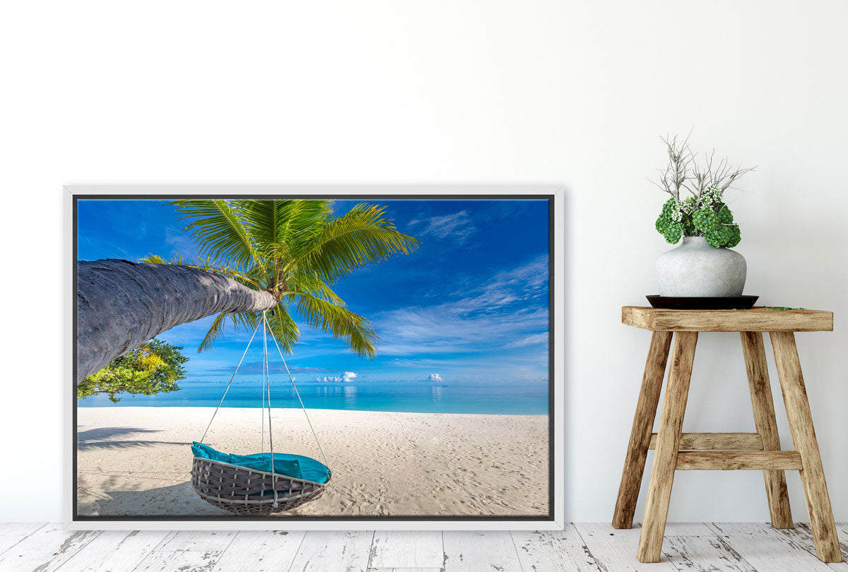 Tropical Palm Swing | Beach Wall Art Print - Final Touch Decor