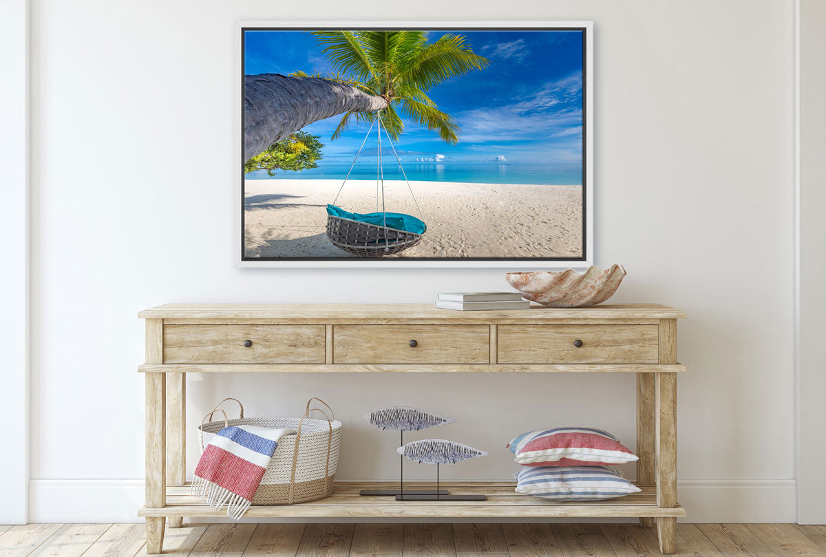 Tropical Palm Swing | Beach Wall Art Print - Final Touch Decor