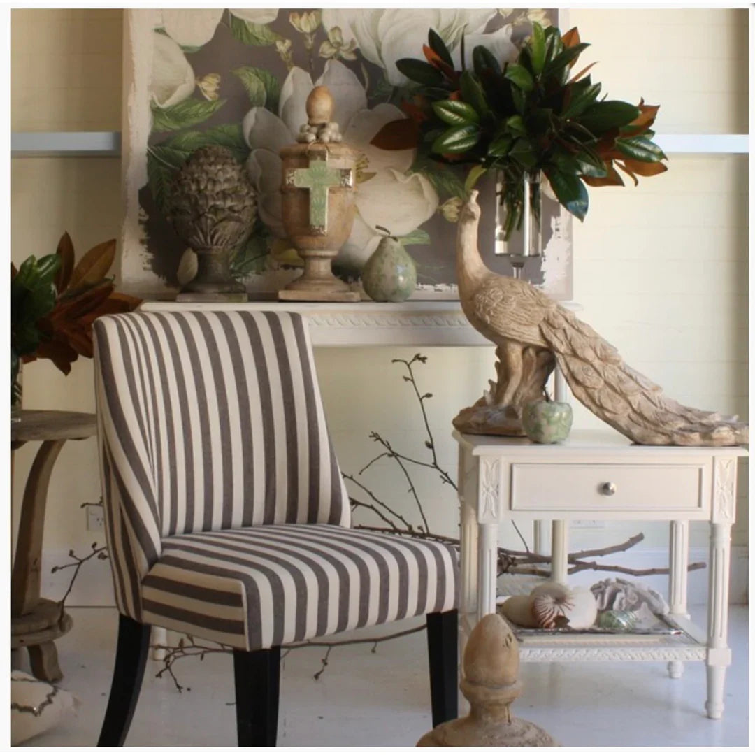 Buy Elegant Ophelia Dining Chair Black White Narrow Stripe