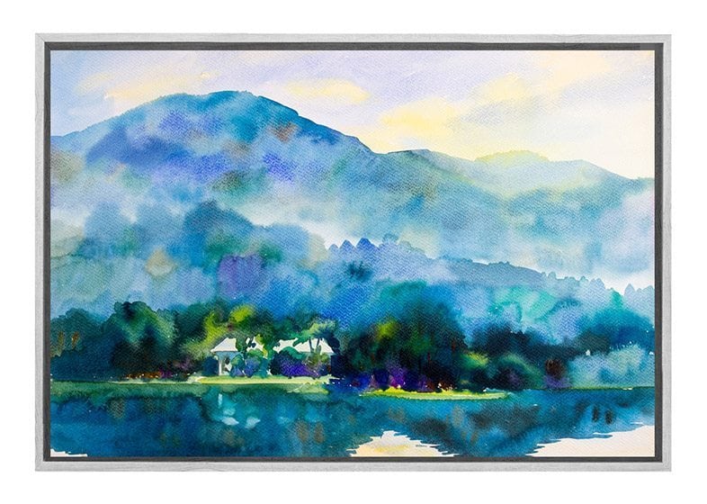 Lake & Mountain Abstract Landscape | Canvas Wall Art Print - Final Touch Decor