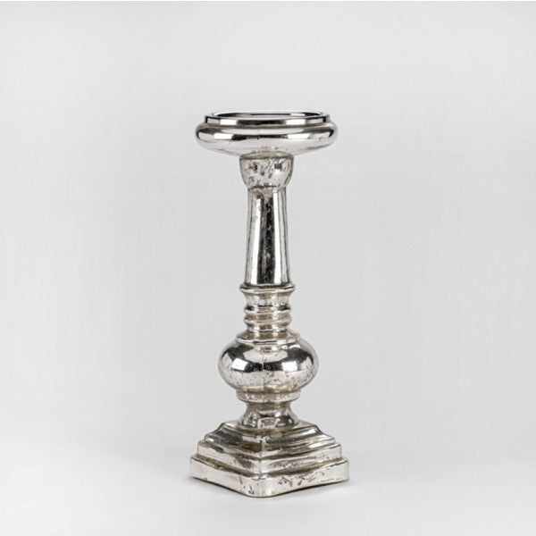 91ts silver pillar candle square base 35cm