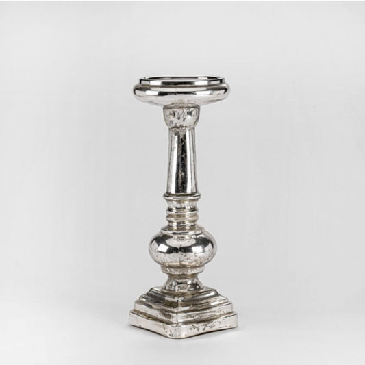 91ts silver pillar candle square base 35cm