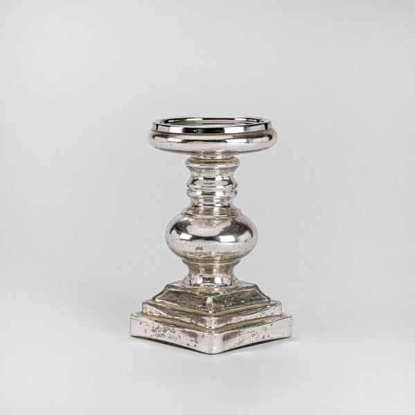 91ws silver pillar candle square base 23cm