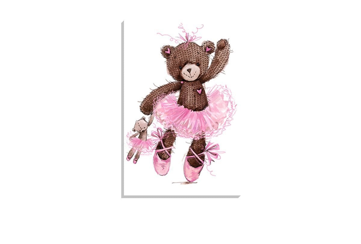 Ballet Bear & Baby Bear | Canvas Wall Art Print - Final Touch Decor