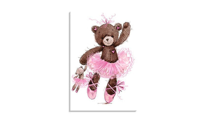 Ballet Bear & Baby Bear | Canvas Wall Art Print - Final Touch Decor