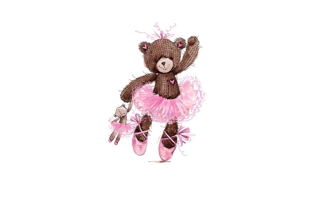 Ballet Bear & Baby Bear | Canvas Wall Art Print - Final Touch Decor