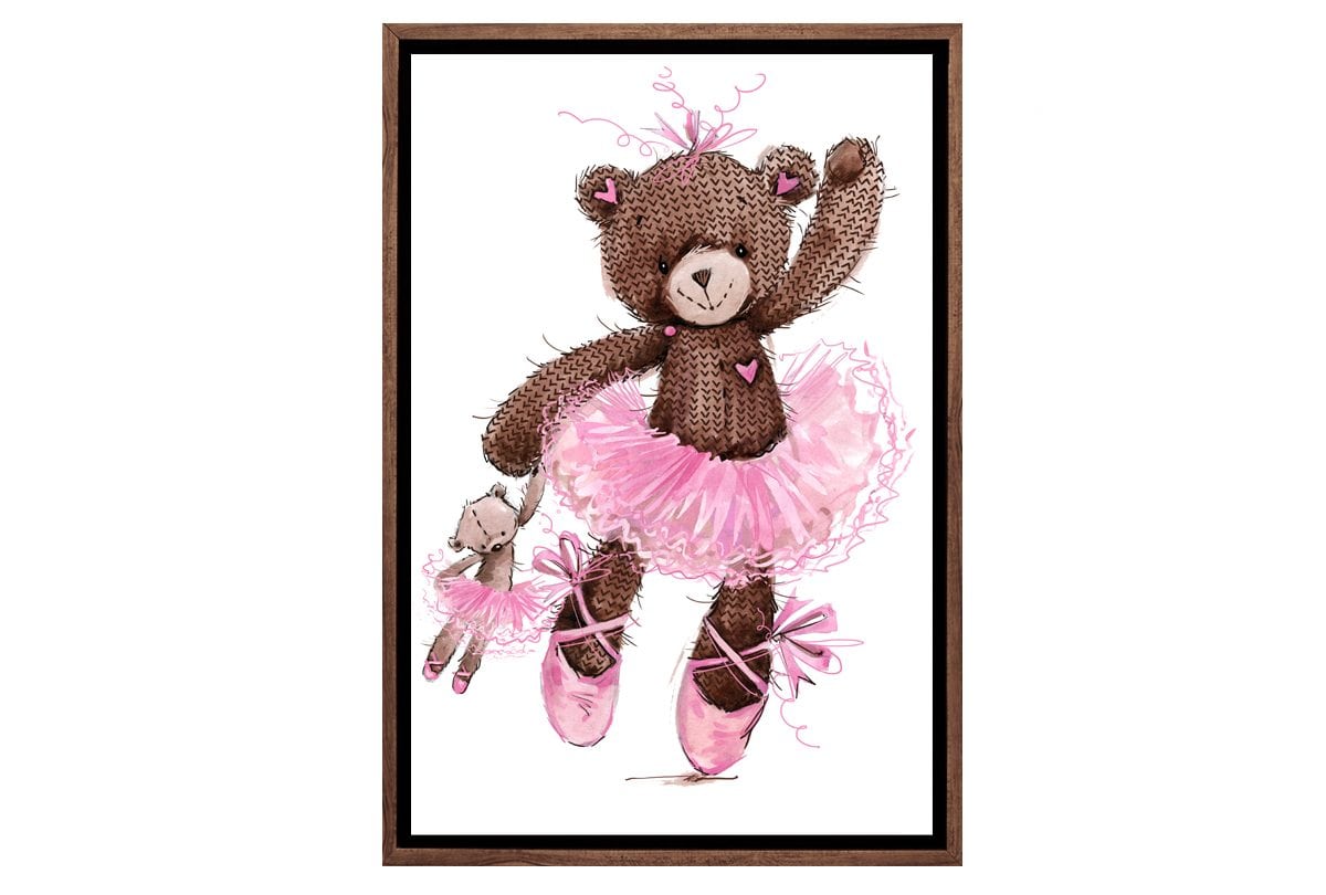 Ballet Bear & Baby Bear | Canvas Wall Art Print - Final Touch Decor