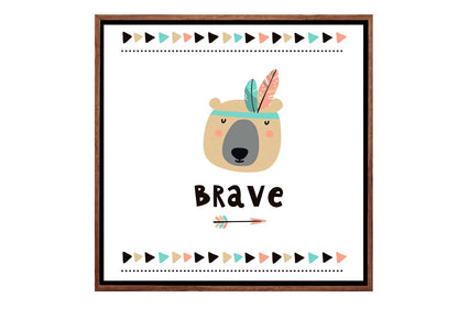 Brave Bear Boho | Kids Canvas Wall Art Print - Final Touch Decor