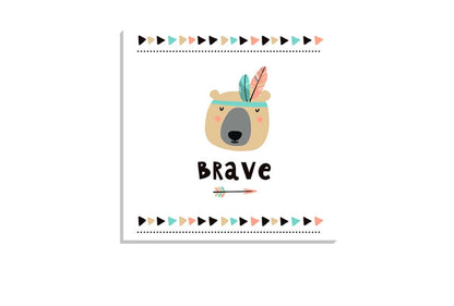 Brave Bear Boho | Kids Canvas Wall Art Print - Final Touch Decor
