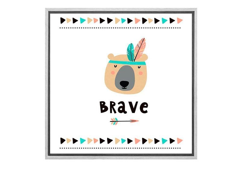 Brave Bear Boho | Kids Canvas Wall Art Print - Final Touch Decor