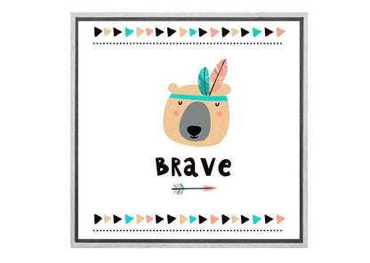 Brave Bear Boho | Kids Canvas Wall Art Print - Final Touch Decor