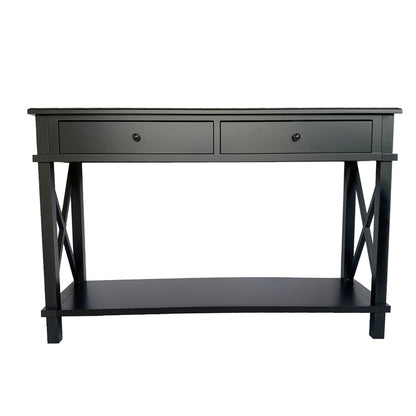 Hamptons black console table