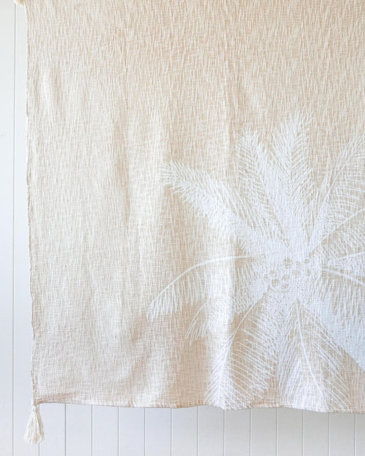 Throw coco palm natural white 125x150cm