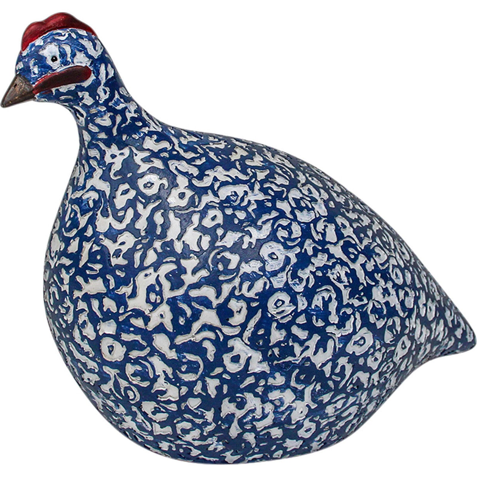 blue and white guinea fowl ornament