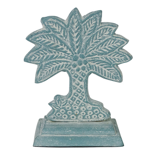 blue palm decor