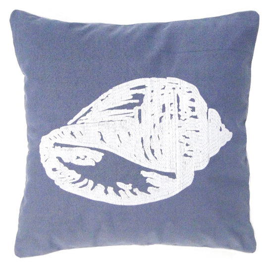 conch shell cushion blue